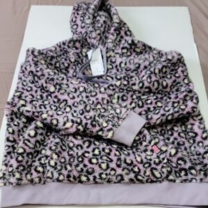 UGG ❤️Loyra❤️ Sherpa Leopard Hoodie Lavender & Black 1X
